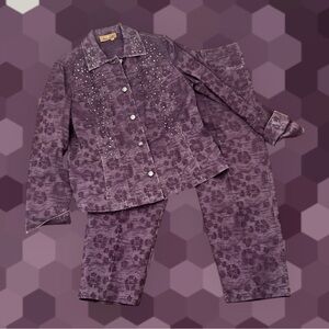 💥VINTAGE Peck & Peck Capri Pantsuit Size 14